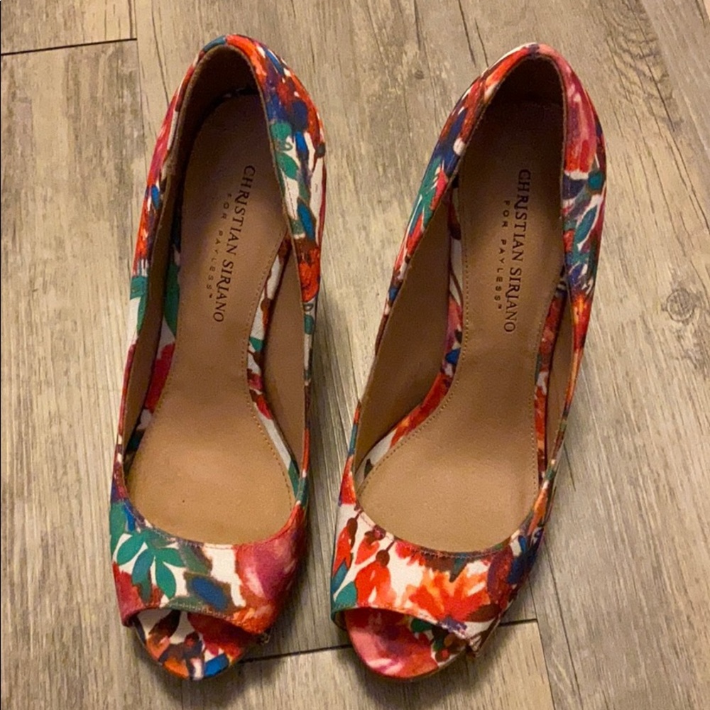 Christian Siriano peep toe heels